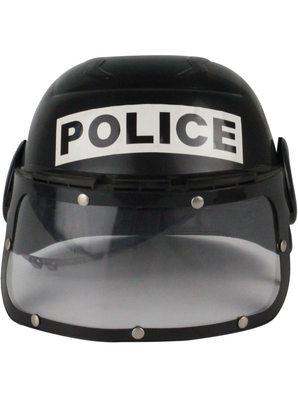 Child's Black Police Helmet With Eye Shield Costume Accessory